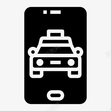 移动应用程序出租车服务35填充图标