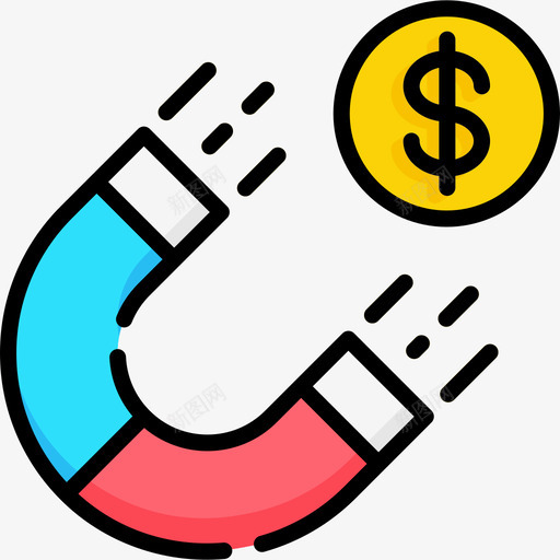 金钱磁铁营销218线性颜色svg_新图网 https://ixintu.com 金钱 磁铁 营销 线性 颜色