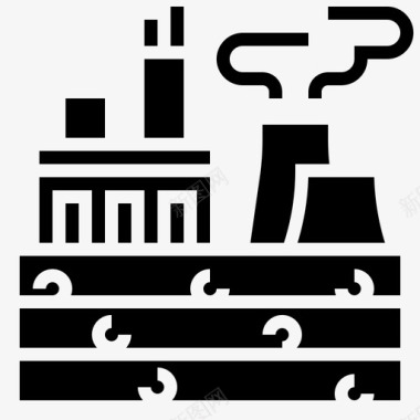 化石燃料气候变化56字形图标