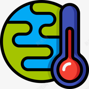 世界气候变化74线性颜色图标