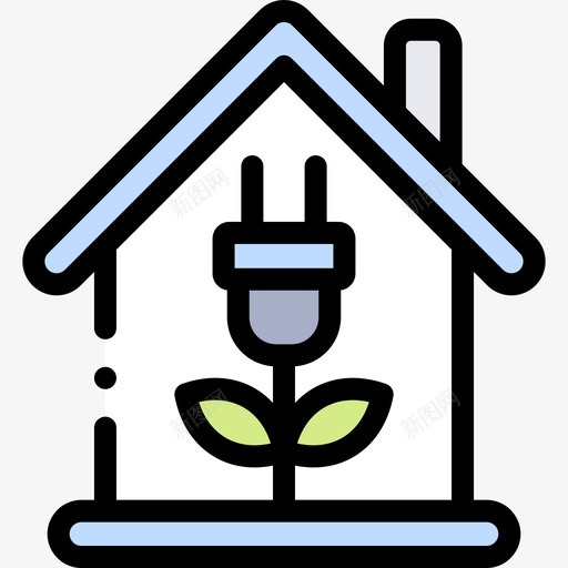 生态住宅可再生能源39线性颜色svg_新图网 https://ixintu.com 生态 住宅 可再 再生 能源 线性 颜色