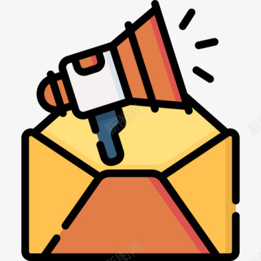 电子邮件营销数字营销208线性颜色图标