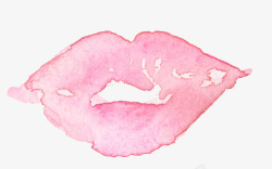 唯美水彩红唇唇印婚礼请柬海报装饰透明图案17唯美水素材