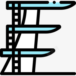 游泳跳水台跳水台游泳池44线颜色高清图片