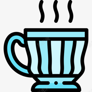 咖啡杯法国12线性颜色图标