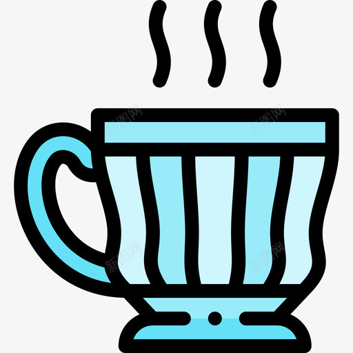 咖啡杯法国12线性颜色svg_新图网 https://ixintu.com 咖啡杯 法国 线性 颜色