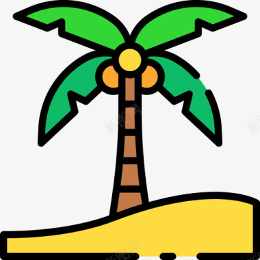 棕榈树巴西狂欢节1线形颜色图标