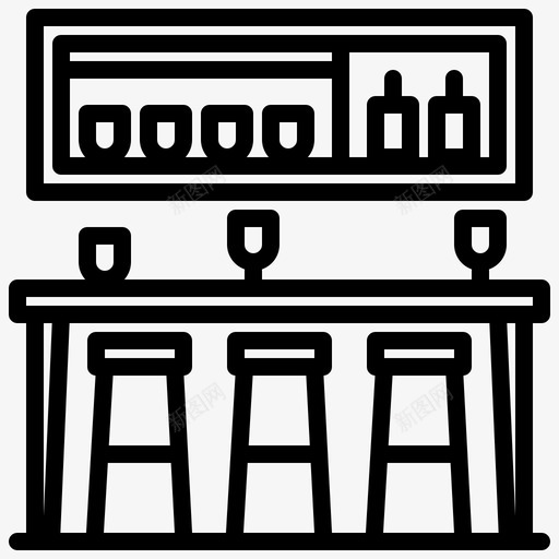 酒吧220号酒店线性svg_新图网 https://ixintu.com 酒吧 220号 酒店 线性