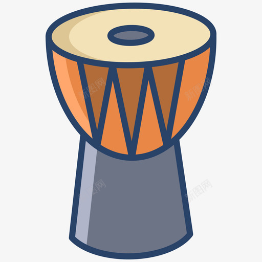 Djembe乐器53线性颜色svg_新图网 https://ixintu.com Djembe 乐器 线性 颜色