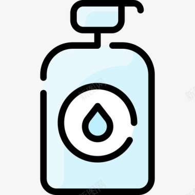 液体肥皂病毒传播82线性颜色图标