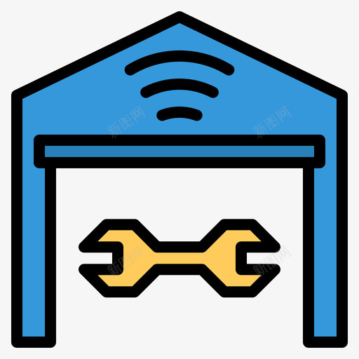 车库物联网150线颜色svg_新图网 https://ixintu.com 车库 联网 颜色