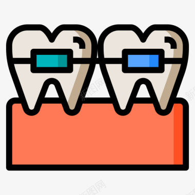 牙套牙科医生2线性颜色图标