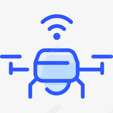 无人机互联网技术28蓝色图标