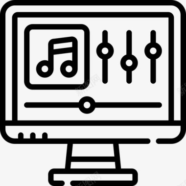音乐均衡器电子音乐7线性图标