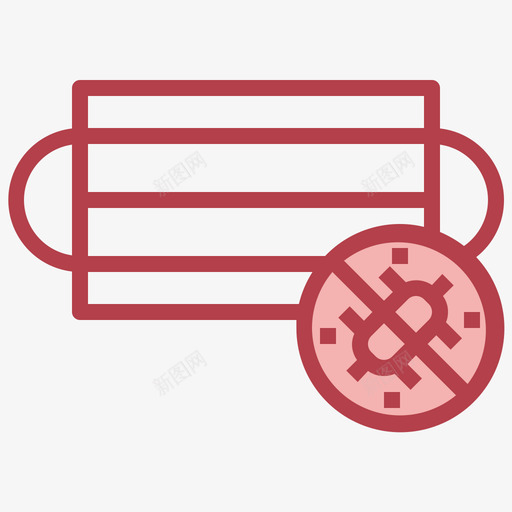 医用面罩病毒传播64红色svg_新图网 https://ixintu.com 医用 面罩 病毒 传播 红色