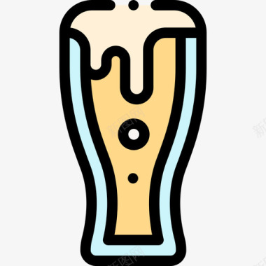 啤酒杯95号酒吧线性颜色图标