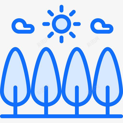 树木自然147蓝色svg_新图网 https://ixintu.com 树木 自然 蓝色