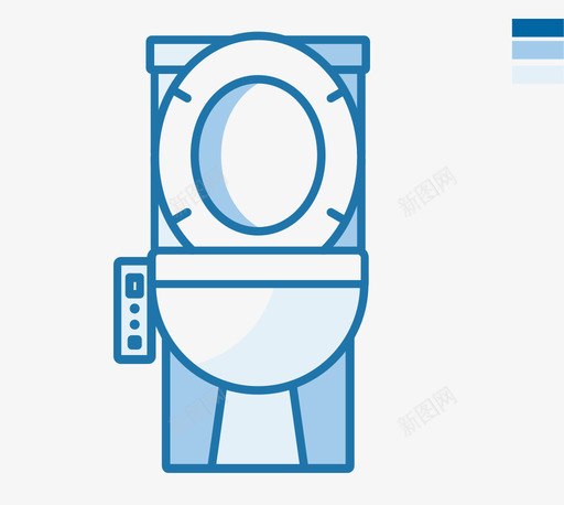 厕洗卫设备智能马桶1svg_新图网 https://ixintu.com 厕洗 设备 智能 马桶 线性 多色 简约 扁平
