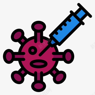 疫苗病毒传播102线性颜色图标
