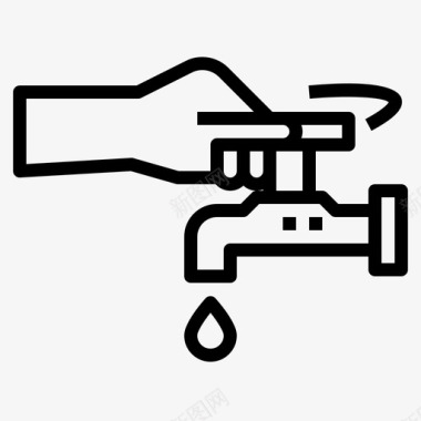 洗手洗手39线性图标