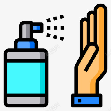 清洁喷雾洗手液2线性颜色图标