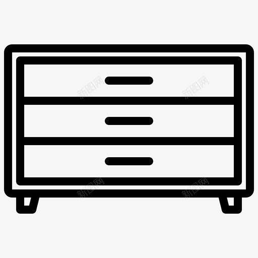 抽屉柜家具和装饰1件线性svg_新图网 https://ixintu.com 抽屉 家具 装饰 1件 线性