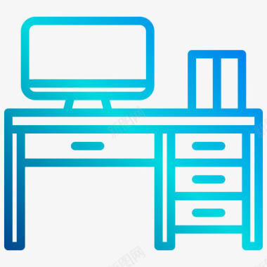 桌面家具和装饰3线性坡度图标