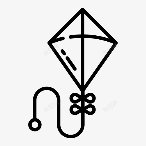 风筝玩具52轮廓svg_新图网 https://ixintu.com 风筝 玩具 轮廓