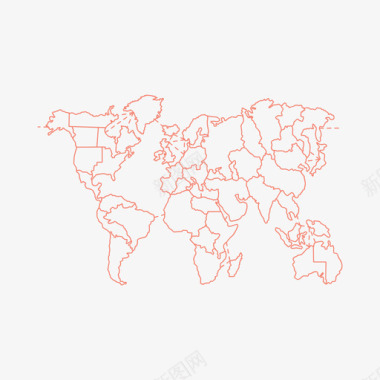 带航道的世界地图国家全球图标