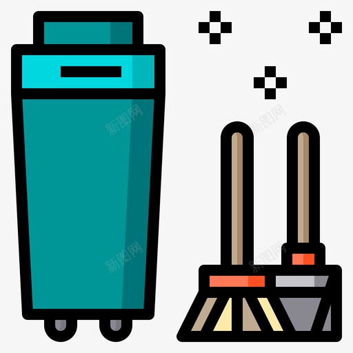 垃圾桶清洁162线性颜色svg_新图网 https://ixintu.com 垃圾桶 清洁 线性 颜色
