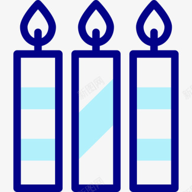 蜡烛164岁生日线性颜色图标