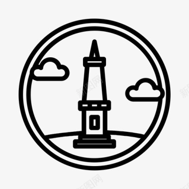indonesiajogja地标纪念碑塔楼图标