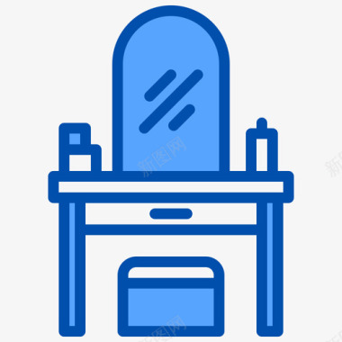 梳妆台家具和装饰4蓝色图标