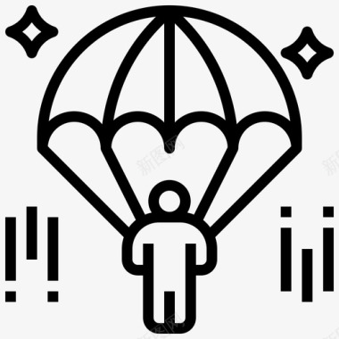 滑翔伞降落伞运动和竞赛图标