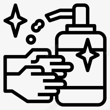 凝胶洗手液43线性图标