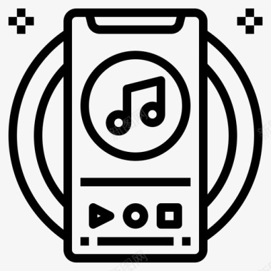音乐应用程序智能手机应用程序20线性图标