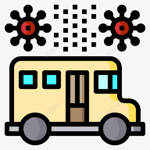 校车冠状病毒177线形颜色svg_新图网 https://ixintu.com 校车 冠状 病毒 线形 颜色