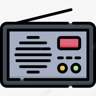 收音机电子设备30线性彩色图标