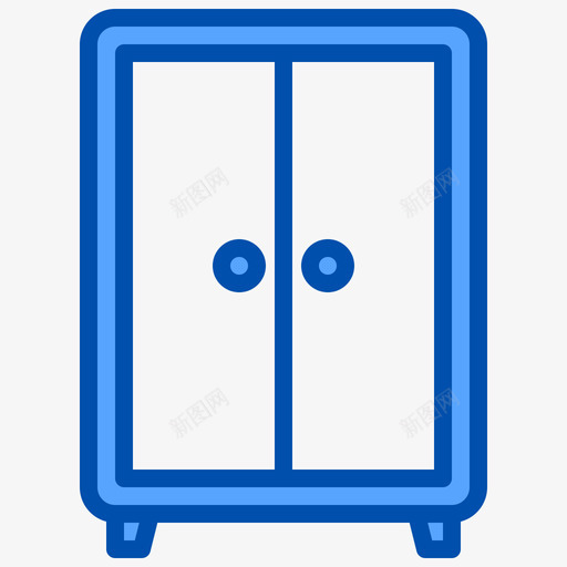衣柜家具和装饰4蓝色svg_新图网 https://ixintu.com 衣柜 家具 装饰 蓝色