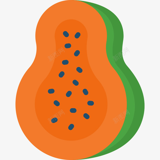 木瓜巴西18扁平svg_新图网 https://ixintu.com 木瓜 巴西 扁平