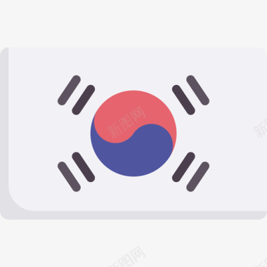 韩国国旗17平坦图标