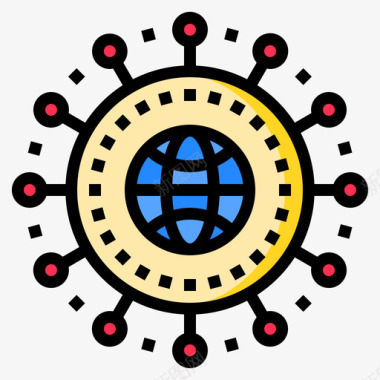 全球网络通信246线性颜色图标