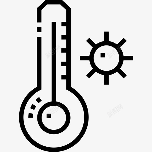 温度计夏季191线性svg_新图网 https://ixintu.com 温度计 夏季 线性