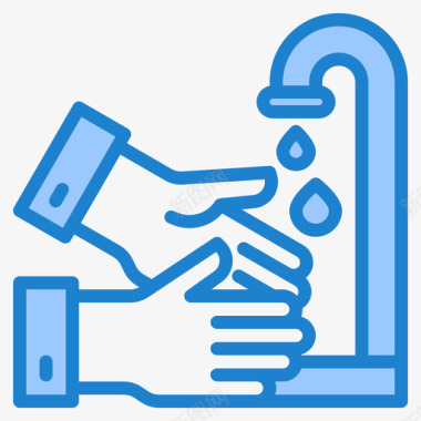 Handwash医疗保健19蓝色图标