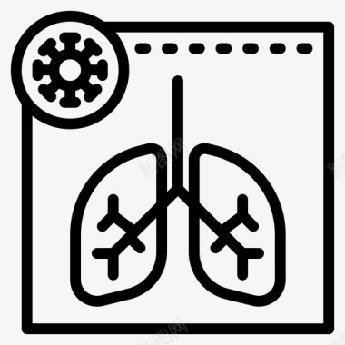 肺医疗保健17线性图标