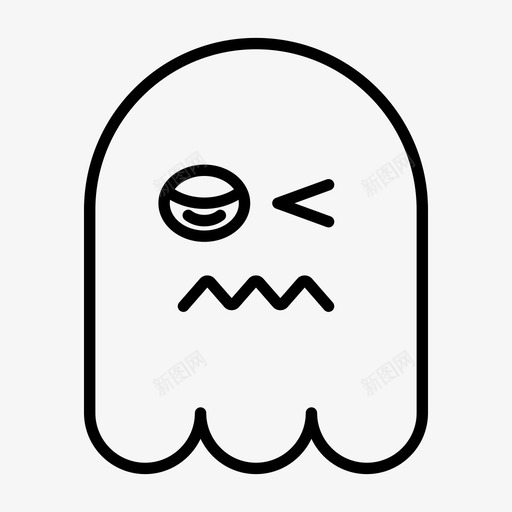 幽灵表情符号幻影svg_新图网 https://ixintu.com 表情 幽灵 符号 幻影 眨眼 1行