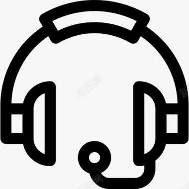 耳机音乐和视频应用程序4线性图标