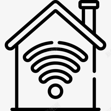 Wifi连接在家工作67线性图标