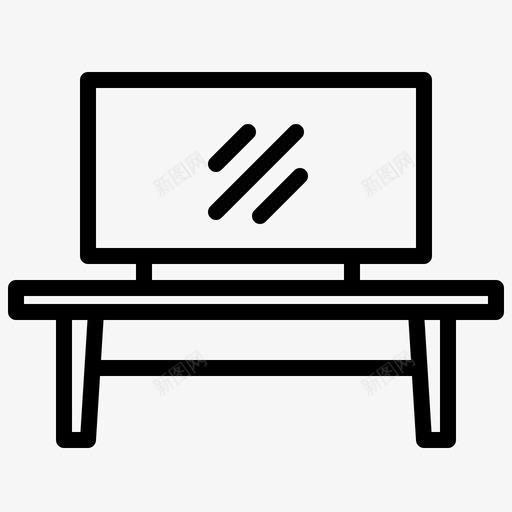 电视桌家具及装饰1线性svg_新图网 https://ixintu.com 电视 家具 装饰 线性