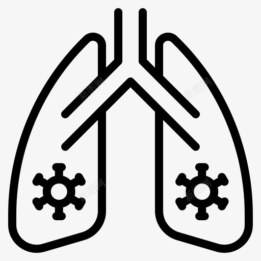 肺病毒传播104线状svg_新图网 https://ixintu.com 病毒 传播 线状